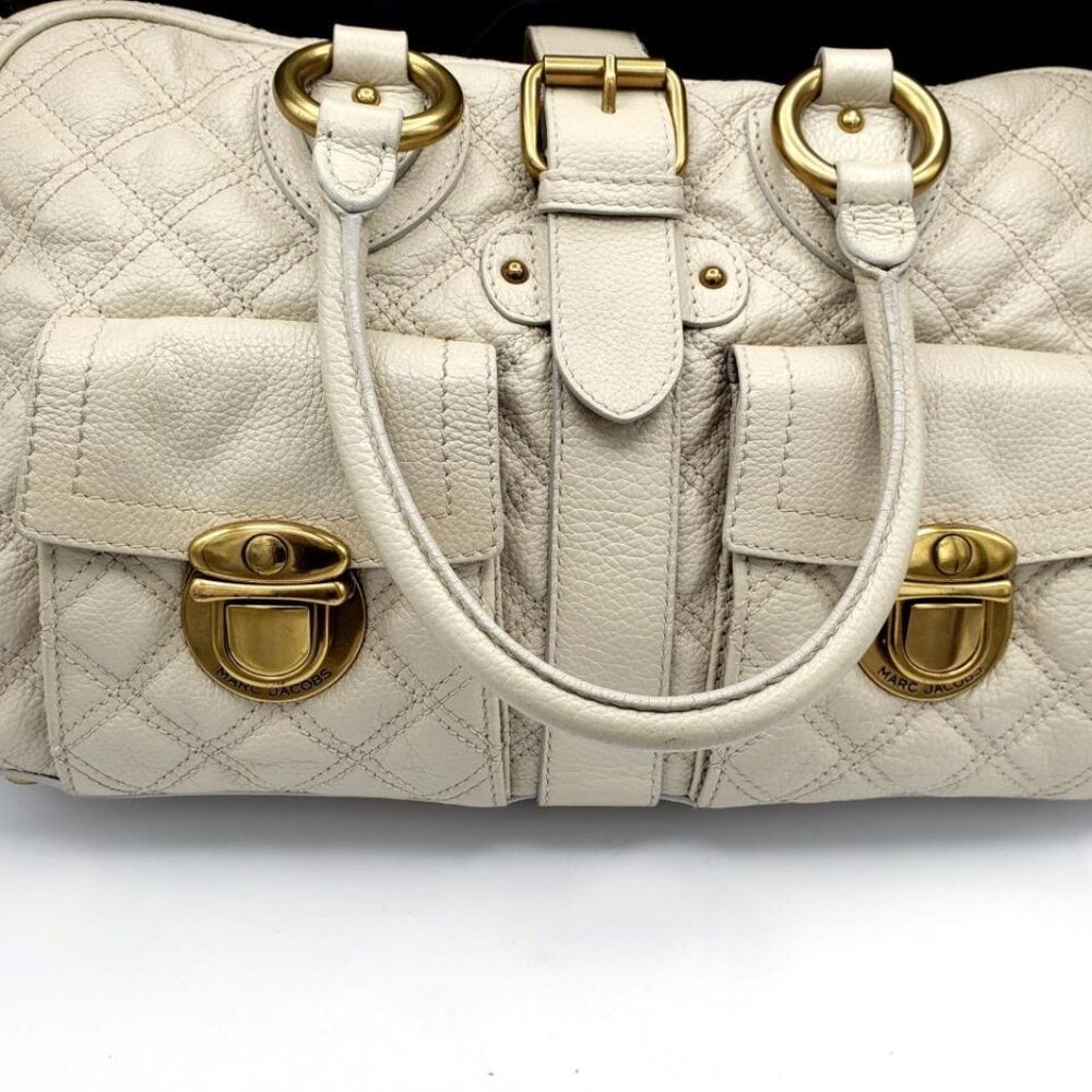 MARC JACOBS Venetia Quilted Pebbled Leather Suede Lining HANDBAG-PURSE-BAG